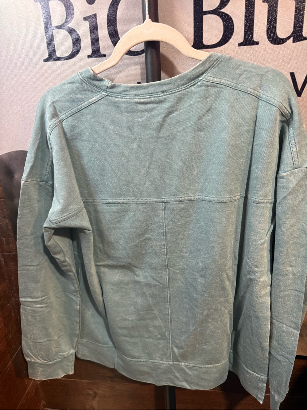 Zenana Outfitters women’s Seafoam Green Crewneck Sweater - Picture 2 of 3